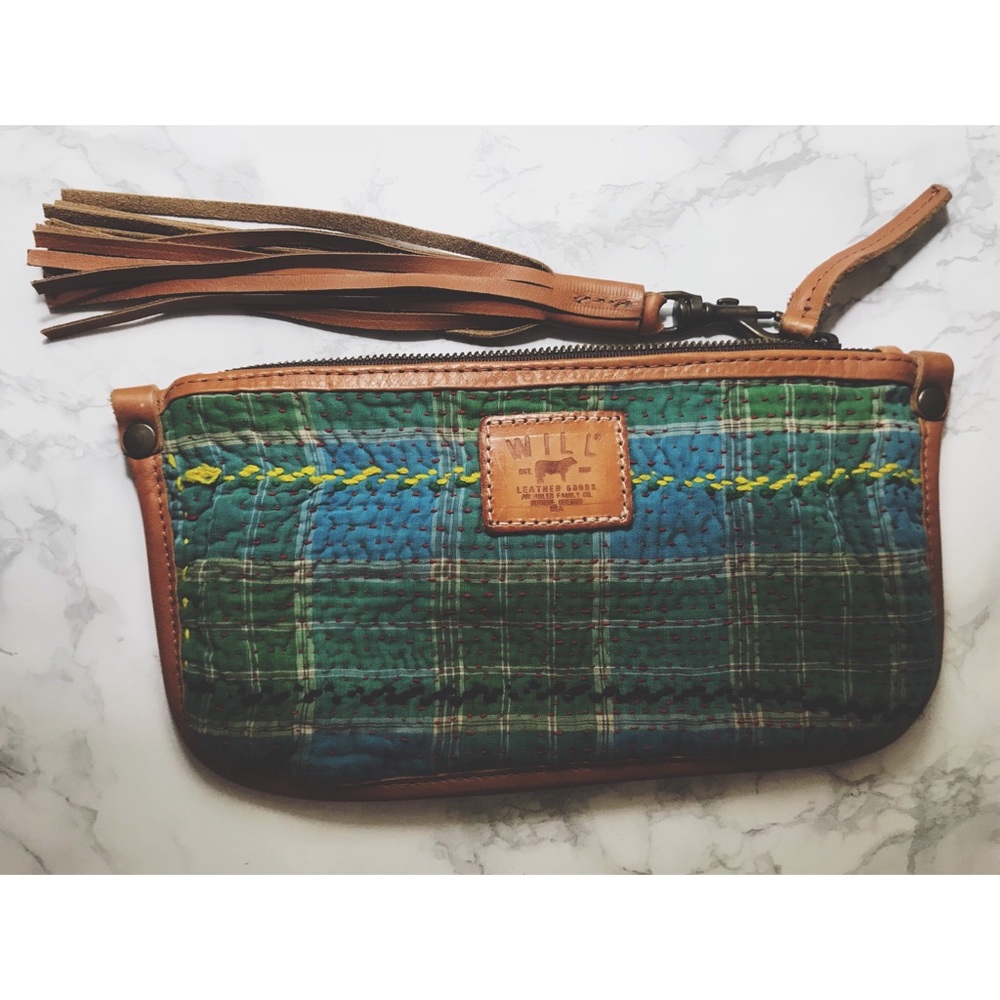 Will leather goods plaid pouch